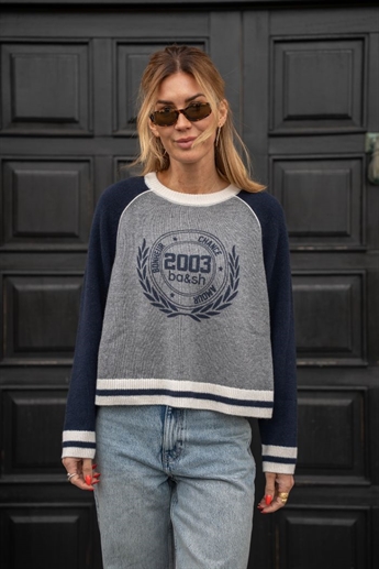 Ba&sh, Collette Knit, Grey/Navy